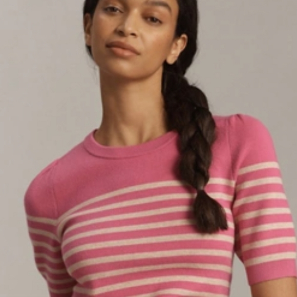 Anthropoligie| Harmon Jacquard Striped Sweater Tee - Picture 3 of 12